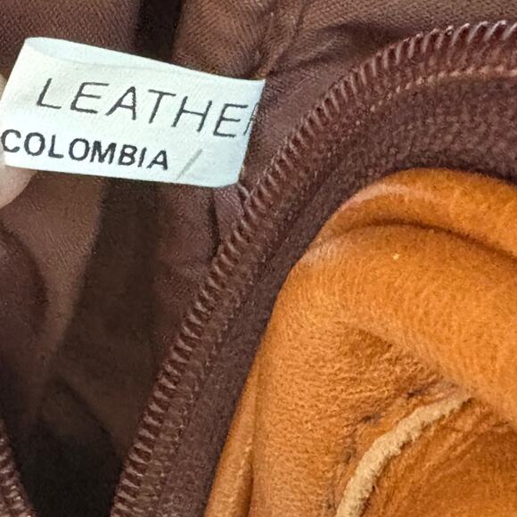 VTG 80’s Biker Preppy Hippie Boho Genuine Leather Hobo Backpack Leather Brown - Picture 9 of 11